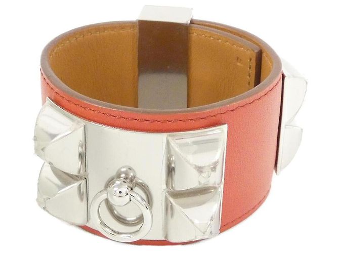 Hermès Hermes Collier de Chien Pulsera Charm Roja