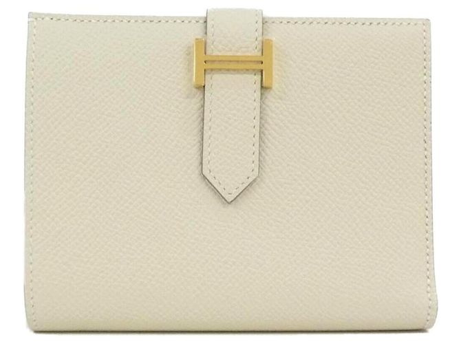 Hermès Hermes Bearn Compact Wallet White