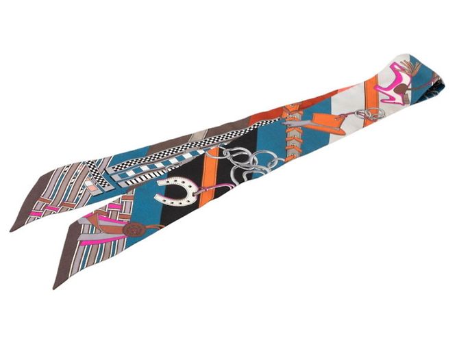 Hermès Sciarpa Twilly in seta multicolore Hermes 