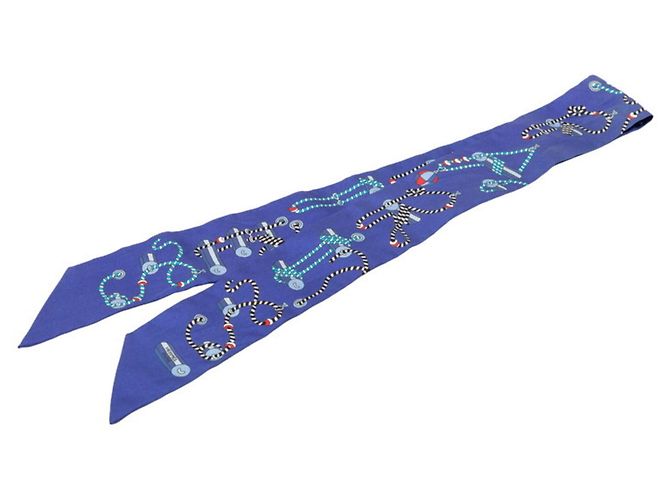 Hermès Sciarpa Twilly Cordages Hermes Blu