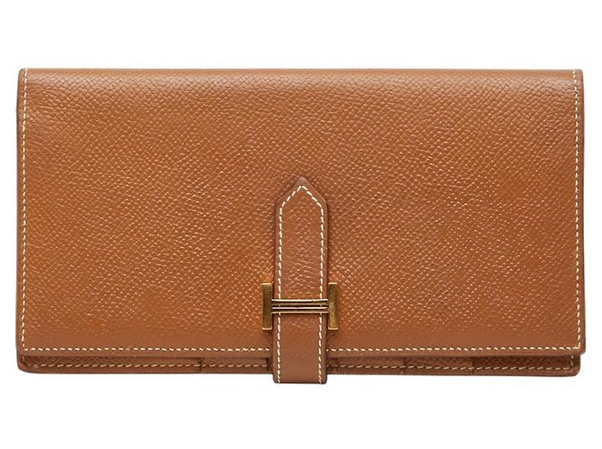 Hermès Hermes Bearn Soufflé Long Wallet Brown