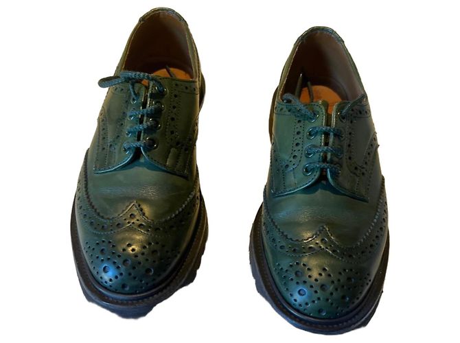Autre Marque Tricker's Grüne Leder Brogue Schuhe
