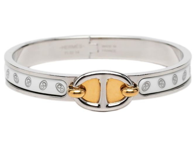 Hermès Hermes Mini Clic Clac PM Chaine d'Ancre Bracciale Argento D'oro