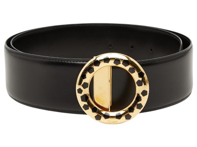 Cartier Panthère Gürtel mit Rundschließe Schwarz Golden
