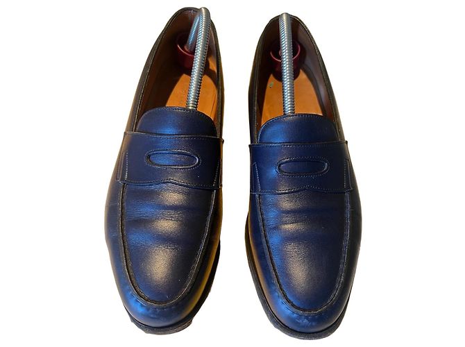 John Lobb Lopez Mocassini in pelle blu