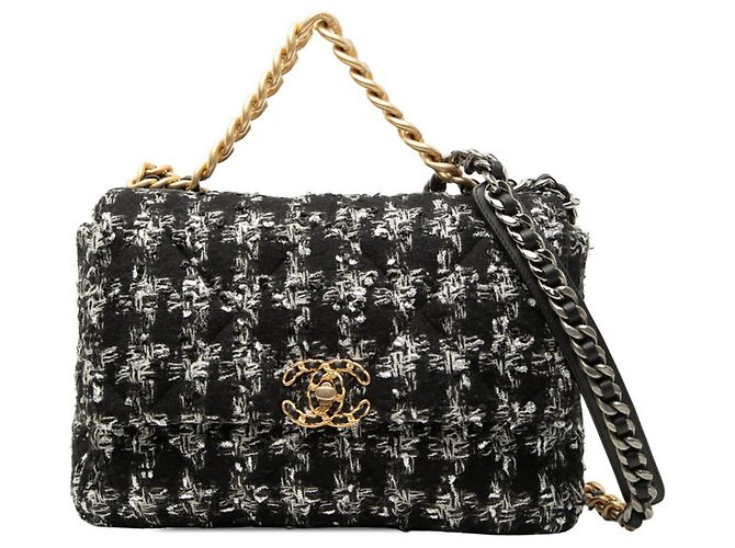 Borsa a Spalla Chanel Coco Mark 19 Large Chain Nero