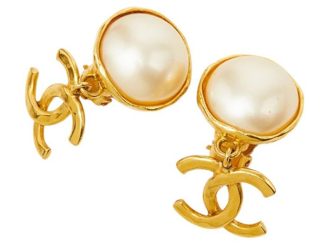Orecchini Chanel Coco Mark Vintage Swing D'oro