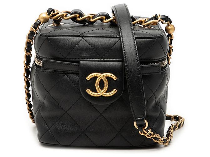 Borsa a Spalla Chanel Matelassé Coco Mark Chain Nero