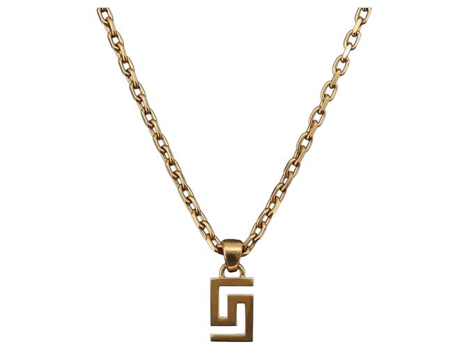 VERSACE Greca Top Halskette Metall Goldton Auth SW2537A