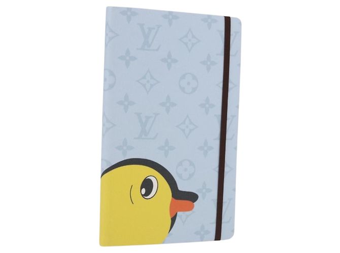 LOUIS VUITTON Notebook MM Jane Note Cover Light Blue GI1119 LV Auth 190665M