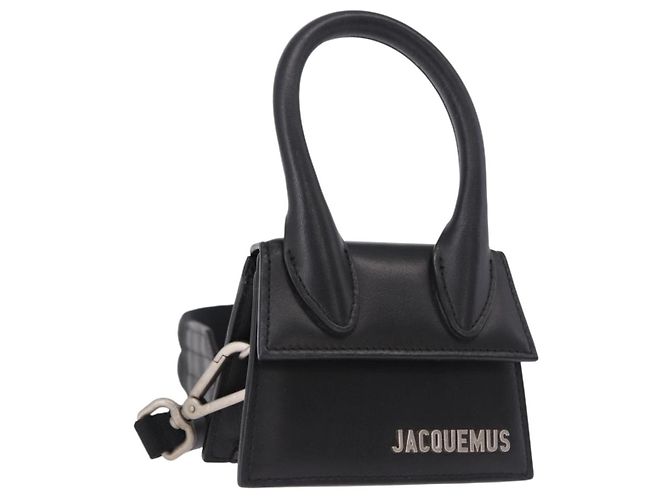 Borsa a tracolla JACQUEMUS in pelle 2way Black Silver Auth 191657V Nero Argento