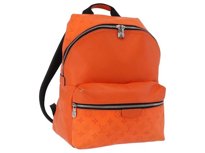 LOUIS VUITTON Tiger Lama Monogram Discovery Backpack Orange M30410 Auth mr2678