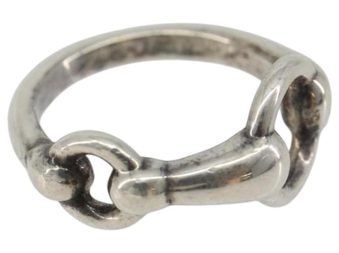 Hermès HERMES Horsebit Ring Ag925 Silver Auth 186657M Silvery 