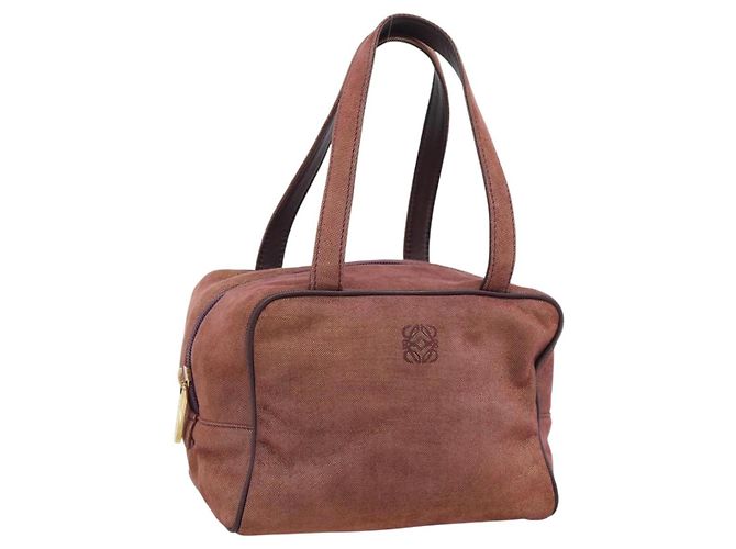Bolsa de mão LOEWE em lona roxa com detalhes em tom dourado Auth 192763A