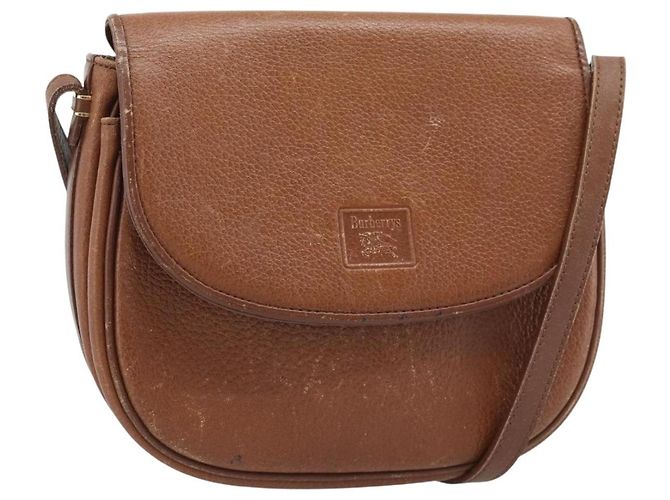 Bolsa de Ombro Burberry em Couro Marrom com Tons Dourados Auth ep15272