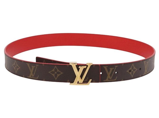 LOUIS VUITTON Cinturón Monogram Ceinture LV Initials Rojo LV Auth SW2645M Roja