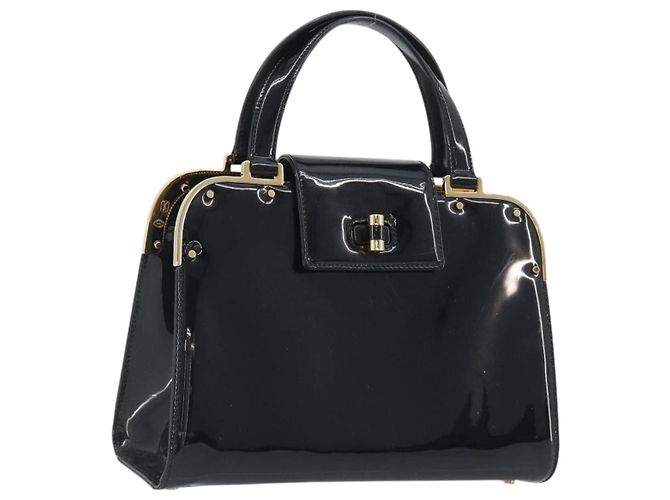Borsa SAINT LAURENT in pelle vernice nera e oro Auth 193027A Nero D'oro