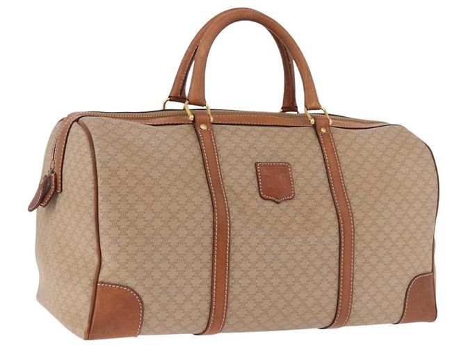 Céline Sac à main CELINE Macadam Canvas PVC Beige Or Auth 186693 Doré