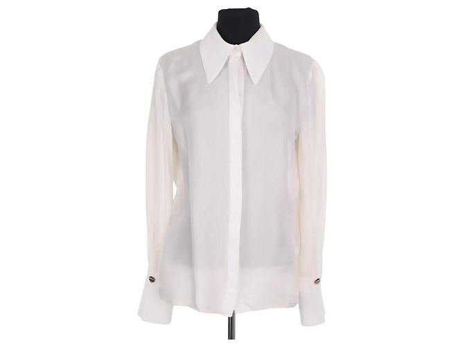 Camicia in seta bianca Elisabetta Franchi Bianco