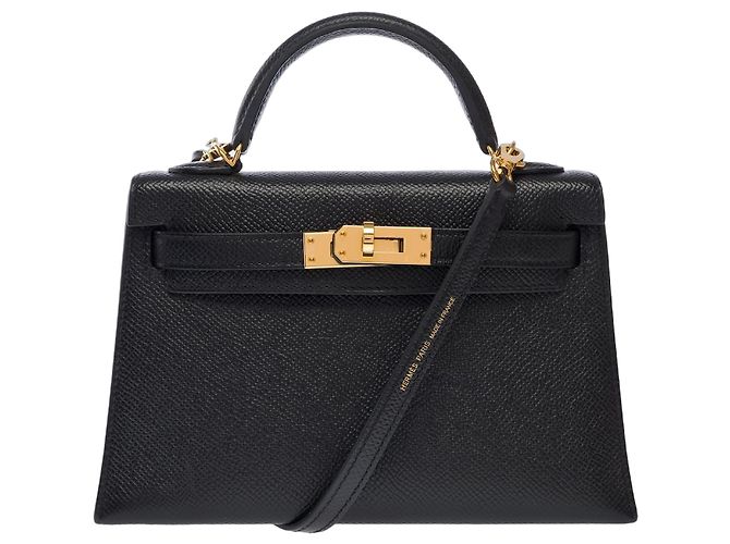 Hermès Bolsa HERMES Kelly Mini em Couro Preto - 103748