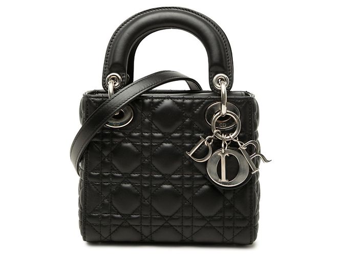 Mini sac à main Cannage Lady Christian Dior Noir