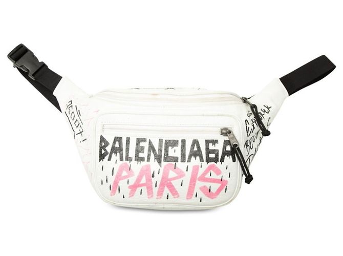 Everyday Borsa a tracolla Balenciaga Graffiti Explorer Bianco