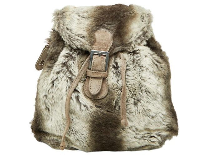Fendi Zucca Backpack in Gray Brown