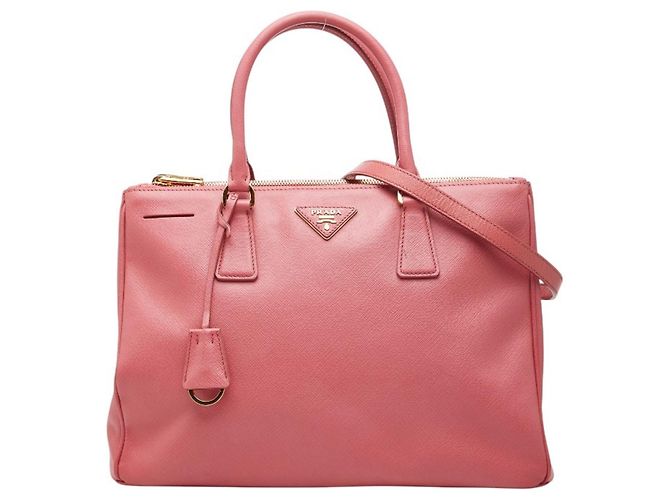 Prada Galleria Triangle Logo Plate Handtasche Pink