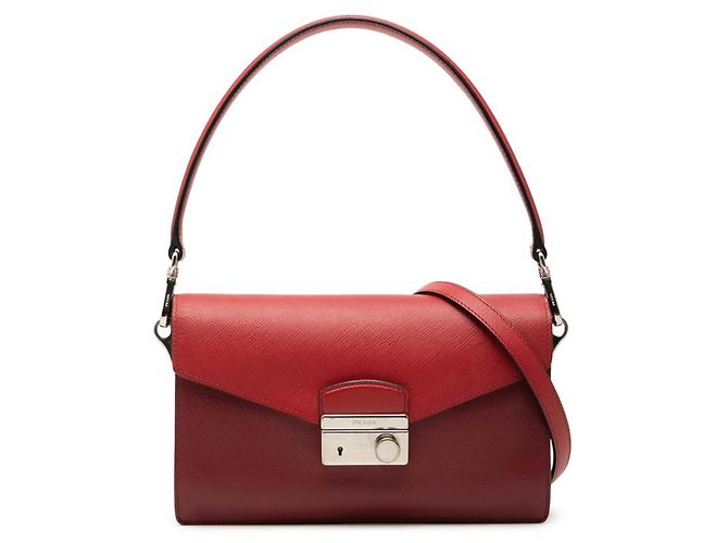 Prada Saffiano Lederhandtasche Rot