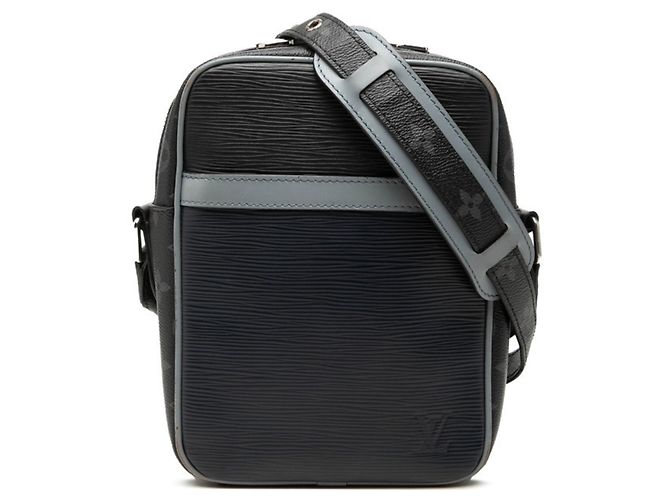 Bolsa de Ombro Louis Vuitton Epi Monogram Eclipse Danube PM Marrom Preto Azul marinho