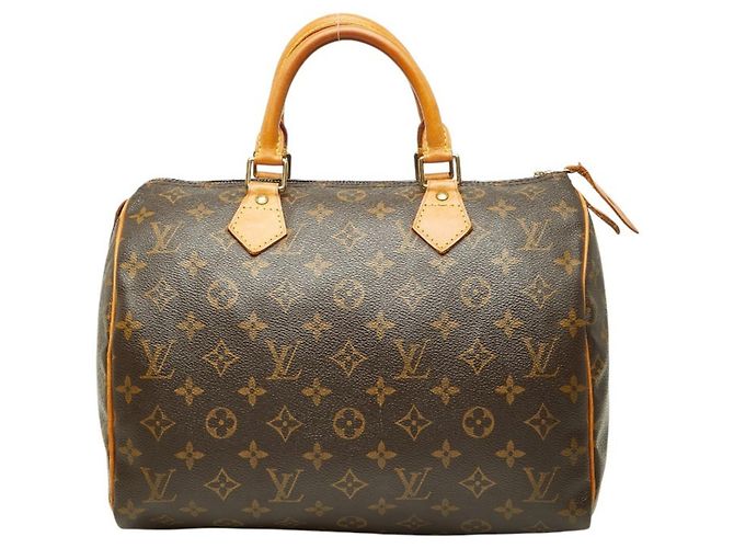Louis Vuitton Monogram Speedy 30 Handbag Brown