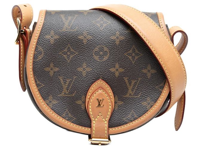 Bolsa transversal Louis Vuitton Monogram Tambourin Marrom