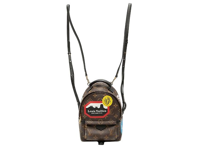 Mini mochila Louis Vuitton Monogram Palm Springs Castaño