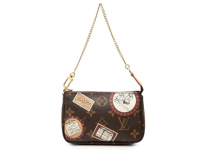 Louis Vuitton Monogram Patch Mini Pochette Accessoires Marron