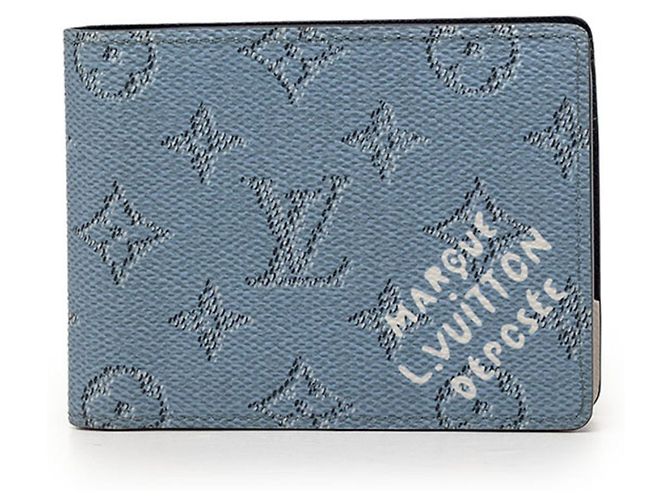 Louis Vuitton Monogram Heritage Bi-fold Wallet Blue