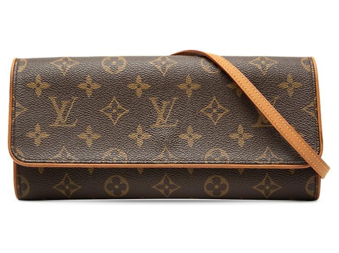 Louis Vuitton Monogram Pochette Twin GM Crossbody Schultertasche Braun