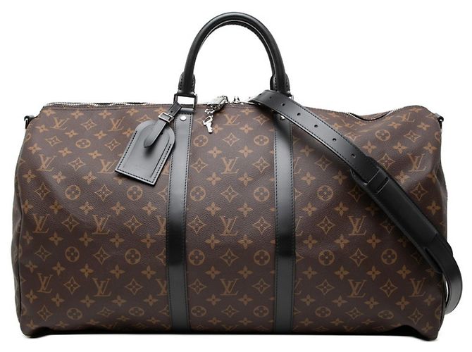 Louis Vuitton Monogram Macassar Keepall Bandoulière 55 Marron Noir