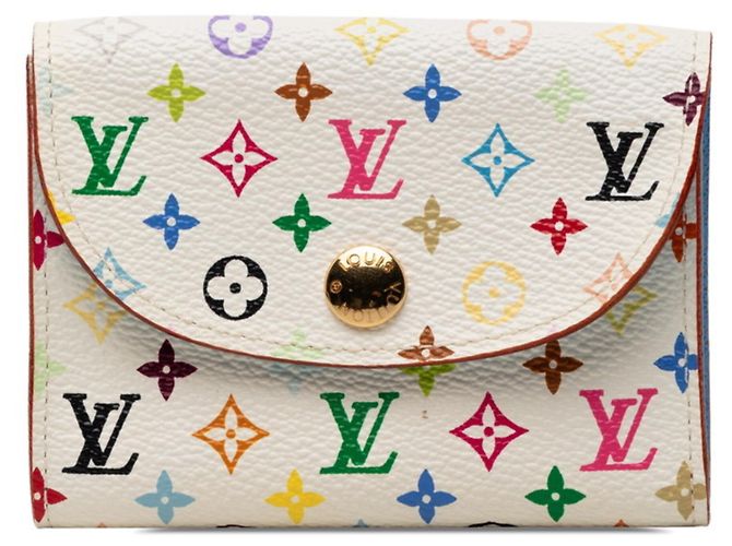 Louis Vuitton Monogram Multicolor Visitenkartenetui Weiß Blau