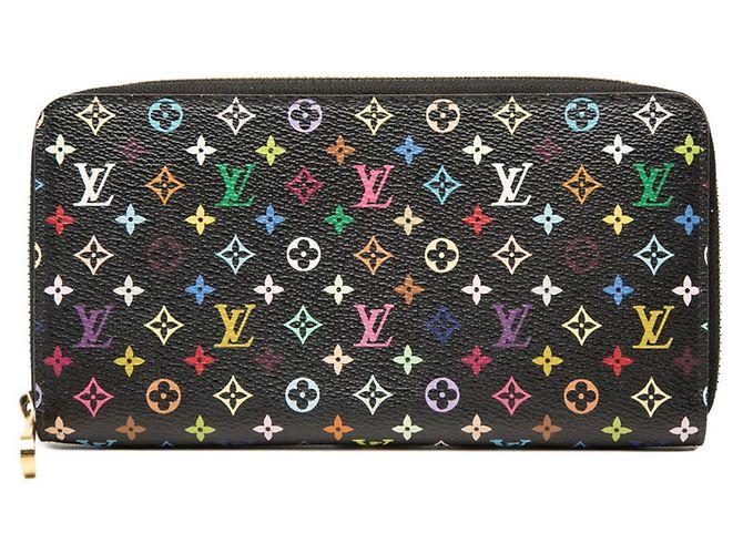 Louis Vuitton Monogram Multicolor Zippy Wallet Black Multiple colors