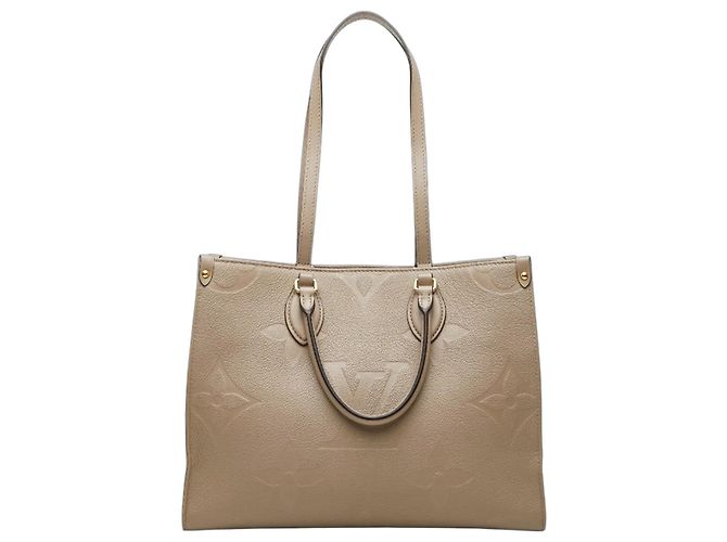 Louis Vuitton Monogram Empreinte OnTheGo MM Handtasche Beige Grau