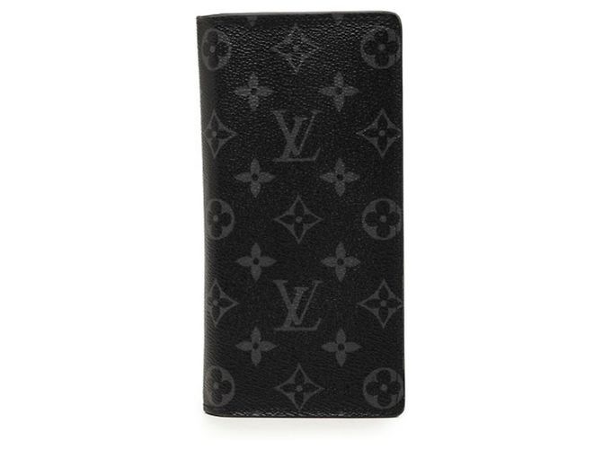 Cartera larga Louis Vuitton Monogram Eclipse Brazza Negro
