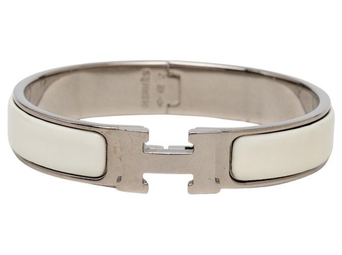Hermès Bracciale Click H PM Hermes Argento Bianco 