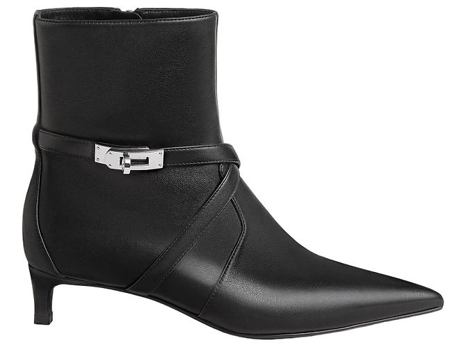 Hermès Botas Nice em napa com fivela Kelly Preto