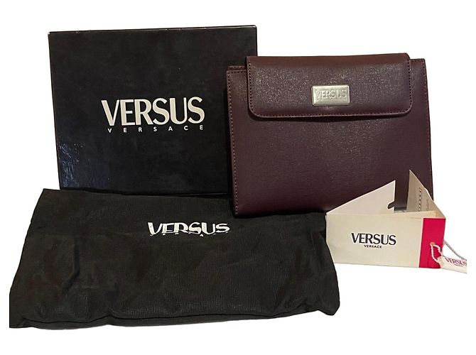 Versus Versace Bordeaux Leather Agenda Organizer Dark red