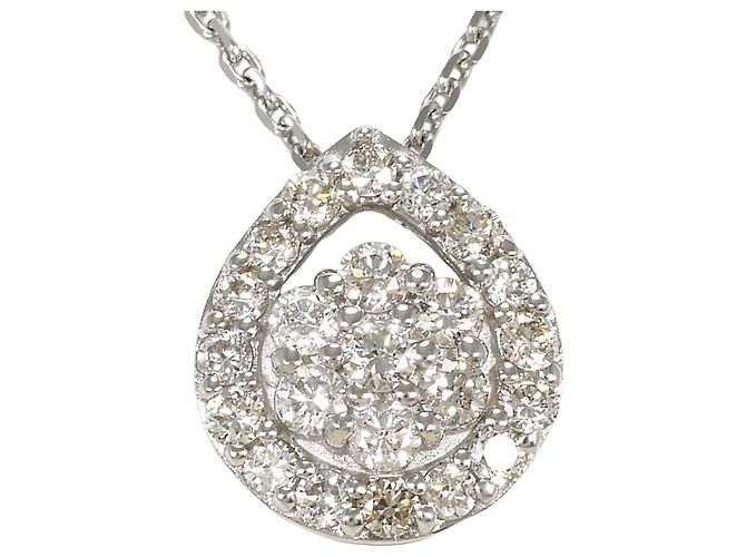 Autre Marque Platin-Diamant-Halskette