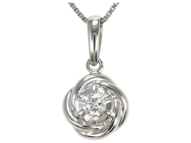 Autre Marque Colar de platina com diamante