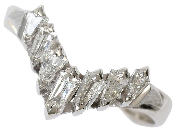 Autre Marque Platin 900 Ringband mit Diamant