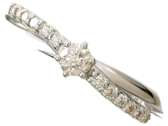 Autre Marque Anello a fascia in platino PT900 con diamante