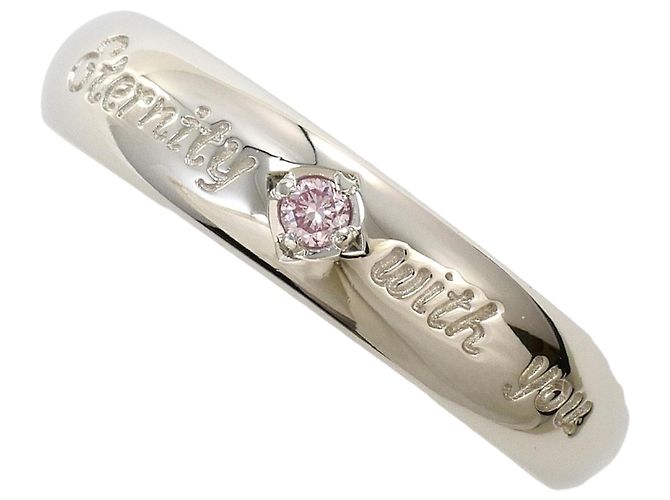 Autre Marque Platinring mit rosa Diamant Pink