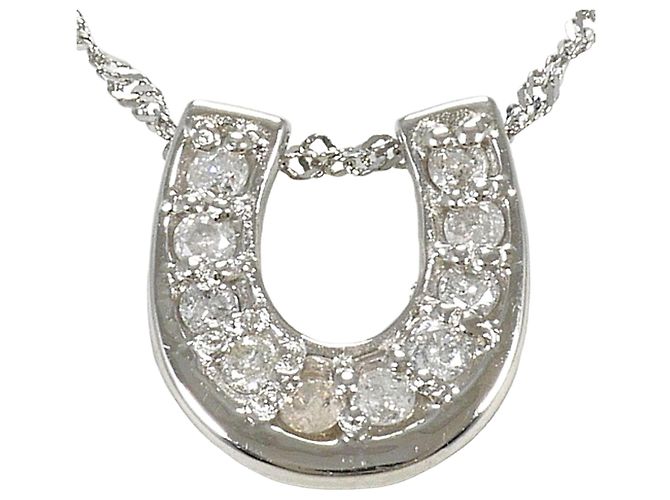 Autre Marque Elegante collana in platino e diamanti